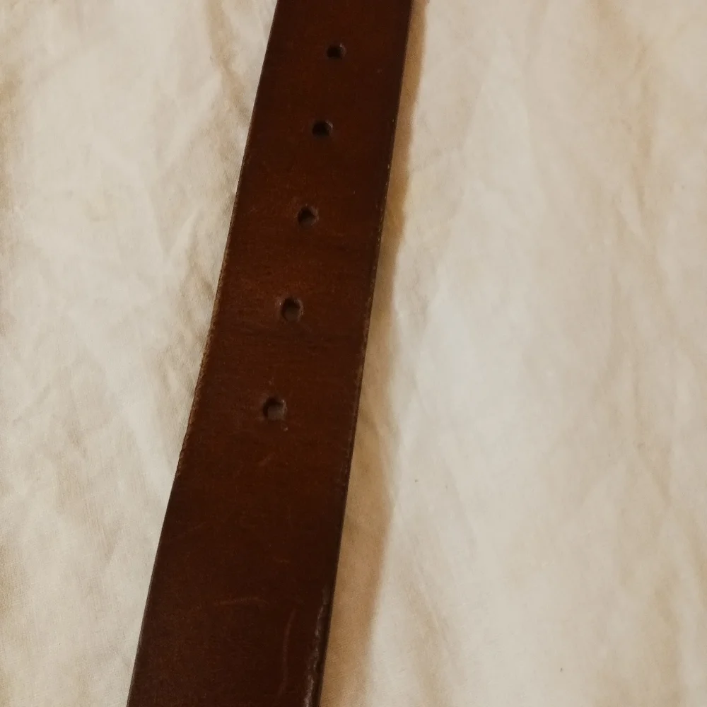 Fossil Brown Genuine Leather Belt logo inside and outside